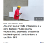 Ako mať doma v lete chladnejšie a v zime teplejšie? K ideálnemu vnútornému prostrediu dopomôže kvalitná tepelná izolácia domu s využitím EPS