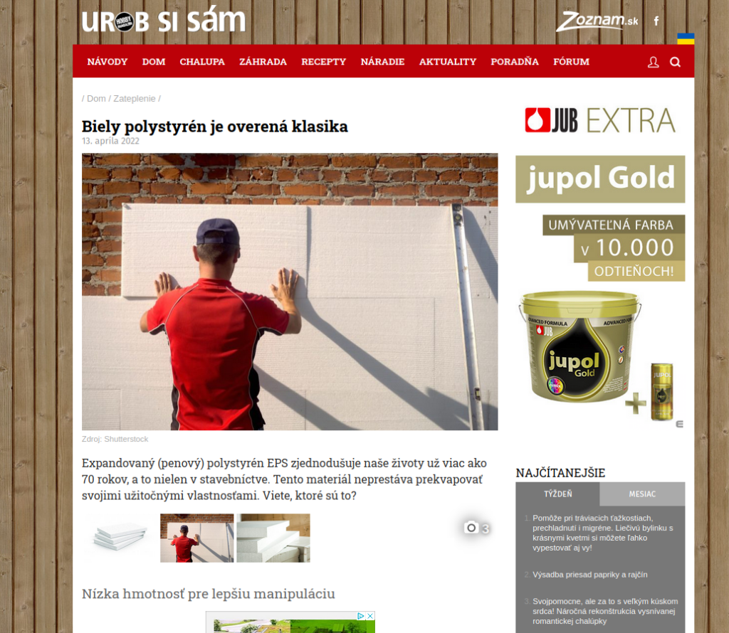 Biely polystyrén je overená klasika