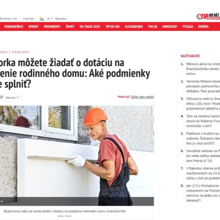 Dotácia na zateplenie rodinného domu