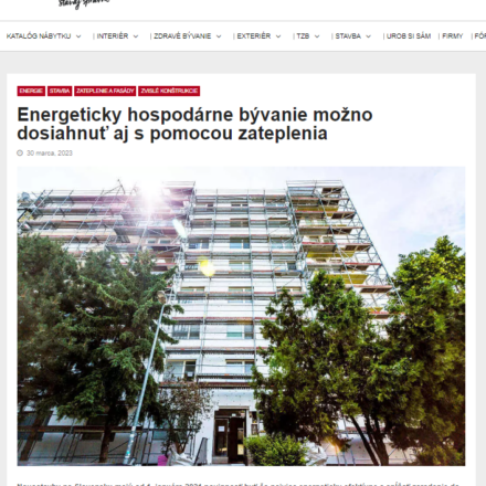 Energeticky hospodárne bývanie možno dosiahnuť aj s pomocou zateplenia