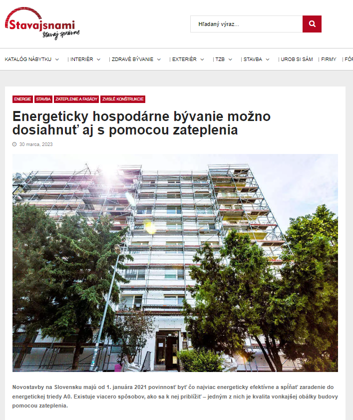 Energeticky hospodárne bývanie možno dosiahnuť aj s pomocou zateplenia