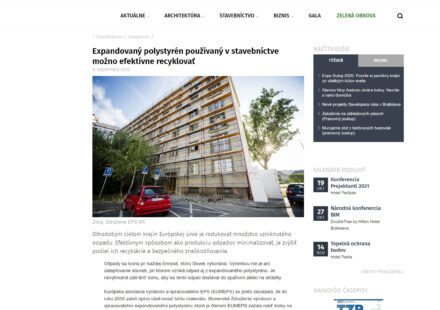 Expandovaný polystyrén používaný v stavebníctve možno efektívne recyklovať