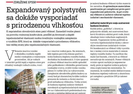 Expandovaný polystyrén sa dokáže vysporiadať s prirodzenou vlhkosťou