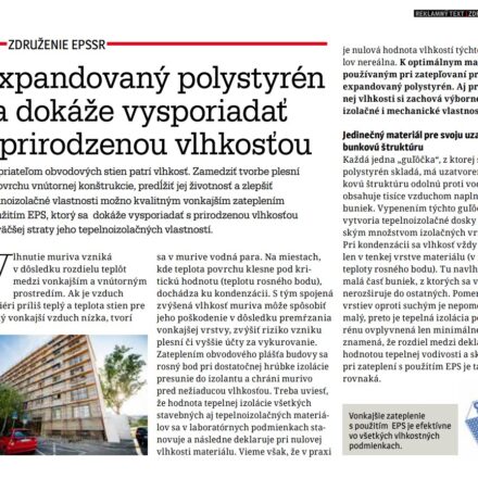 Expandovaný polystyrén sa dokáže vysporiadať s prirodzenou vlhkosťou