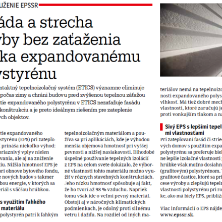 Fasáda a strecha stavby bez zaťaženia vďaka expandovanému polystyrénu