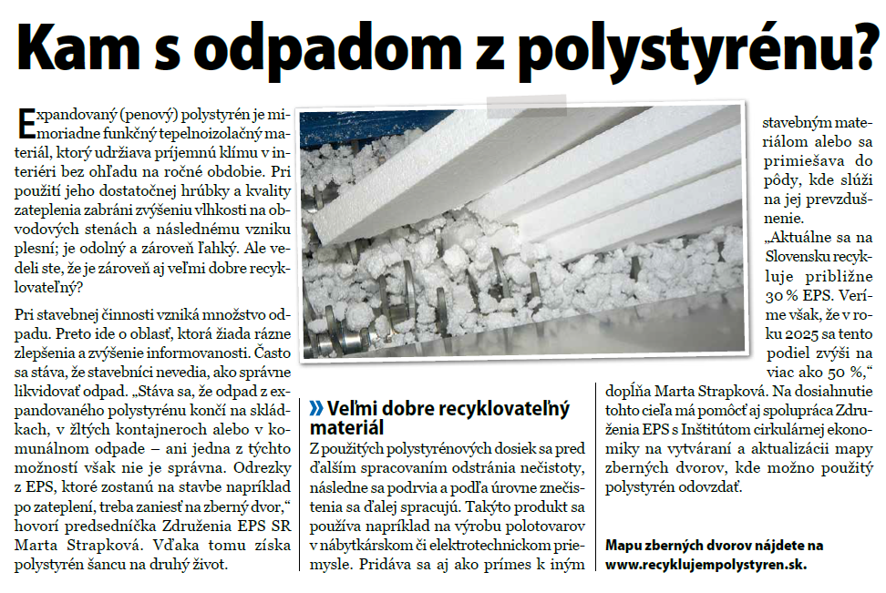 Kam s odpadom z polystyrénu?