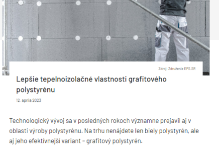 Lepšie tepelnoizolačné vlastnosti grafitového polystyrénu