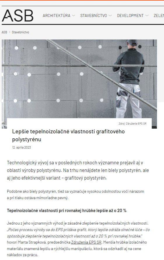 Lepšie tepelnoizolačné vlastnosti grafitového polystyrénu