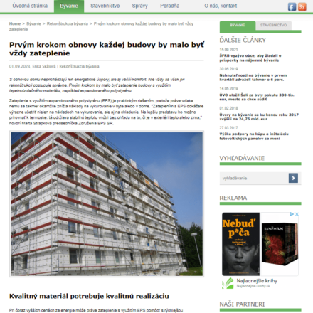 Prvým krokom obnovy každej budovy by malo byť vždy zateplenie