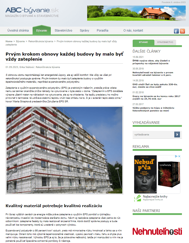 Prvým krokom obnovy každej budovy by malo byť vždy zateplenie