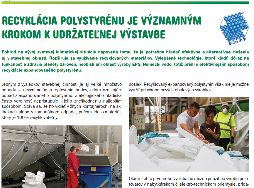 Recyklácia polystyrénu je významným krokom k udržateľnej výstavbe
