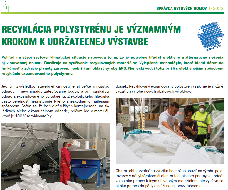 Recyklácia polystyrénu je významným krokom k udržateľnej výstavbe
