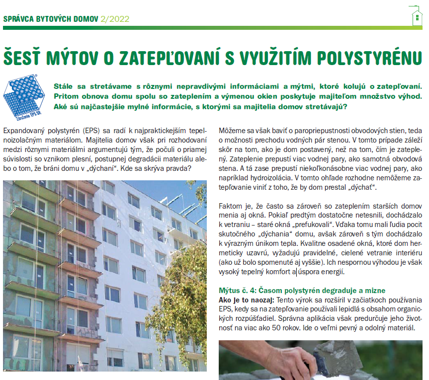 Šesť mýtov o zatepľovaní s využitím polystyrénu