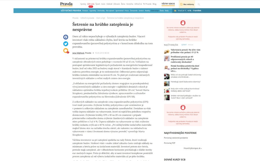 Šetrenie na hrúbke zateplenia je nesprávne