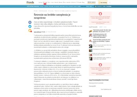 www.byvanie.pravda.sk 03/2014: Šetrenie na hrúbke zateplenia je nesprávne