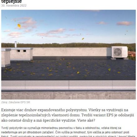 Tvrdý polystyrén sa postará o to, aby vám doma bolo teplejšie