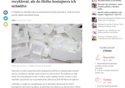 Zbytky polystyrénu zo zatepľovania možno recyklovať