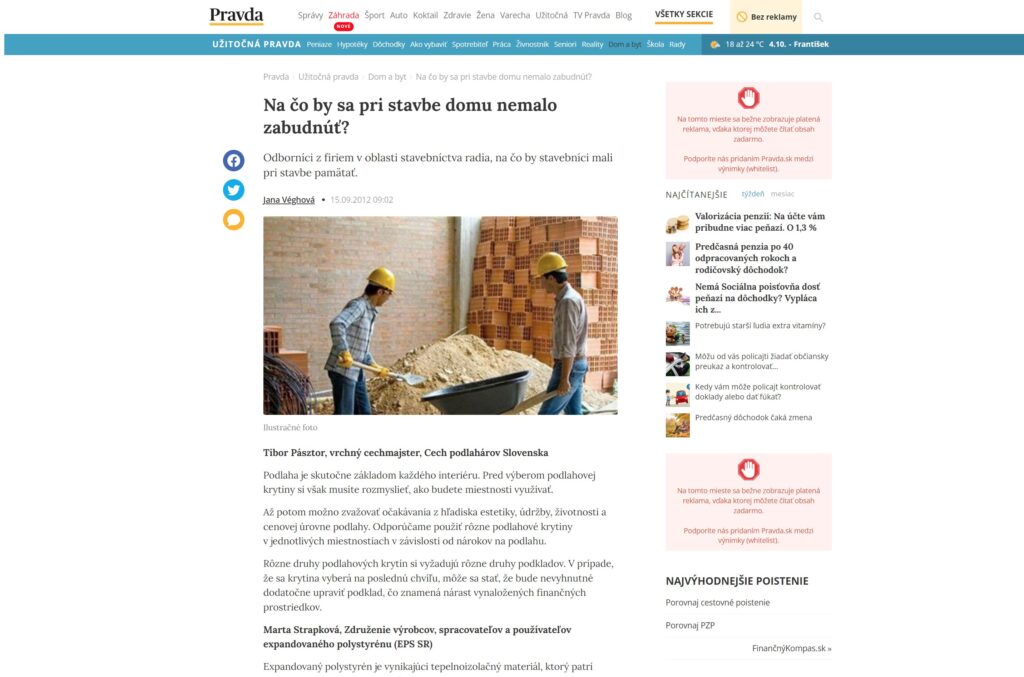 Na čo by sa pri stavbe domu nemalo zabudnúť?
