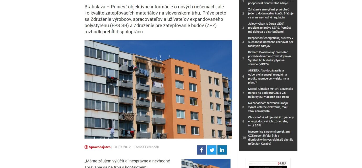 „Zatepľovači“ a producenti stavebnín spájajú sily. Chcú skultivovať trh.
